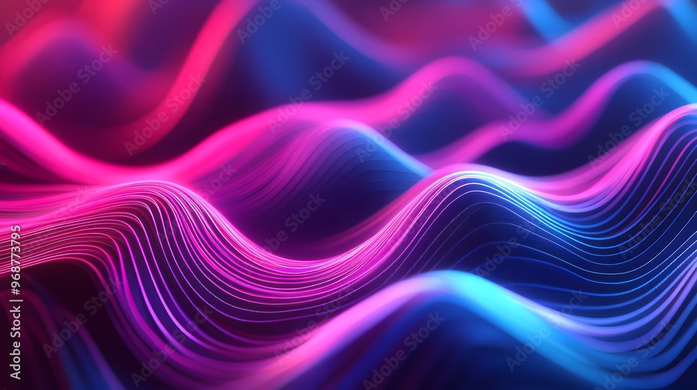 Dynamic 3D wave of neon light creating a vibrant abstract pattern Dynamic 3D wave of neon light creating a vibrant abstract pattern