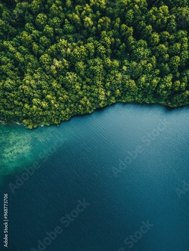aerial view of beautiful natural lake - ai