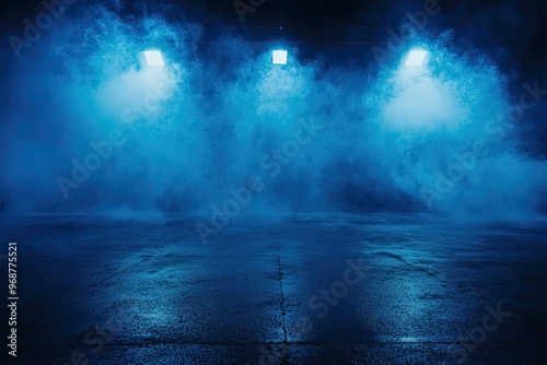 Texture overlay effect for text or space. Blue background. Smoke fog