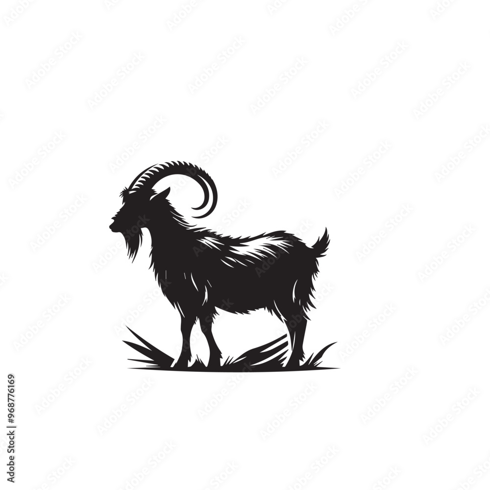 Goat silhouette. Goat logo, icon. Goat vector design black and white. Goat silhouette. Goat logo, icon. Goat vector design black and white.