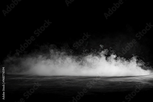 Texture overlay effect for text or space. Black background. Smoke fog