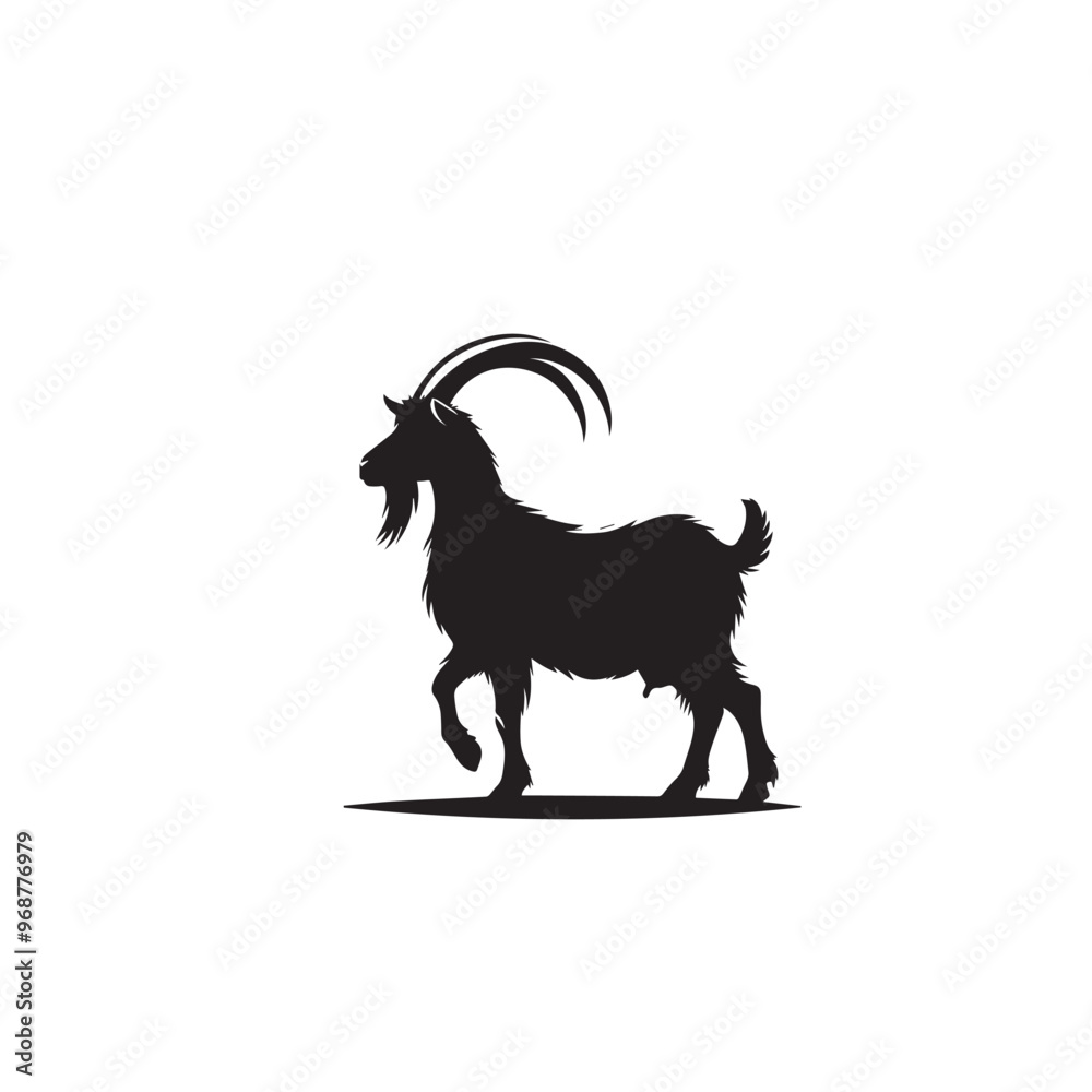 Goat silhouette. Goat logo, icon. Goat vector design black and white. Goat silhouette. Goat logo, icon. Goat vector design black and white.