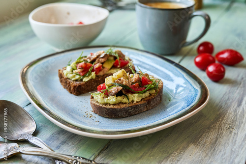 homemade open face sandwiches for brunch