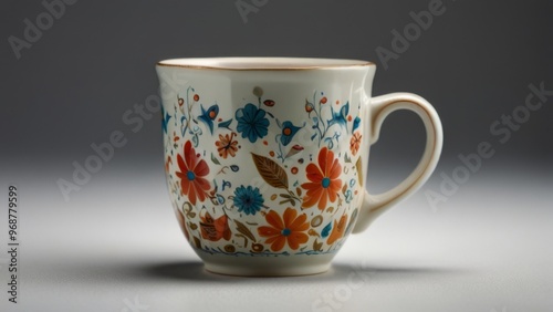 homelike mug with tea on a white background