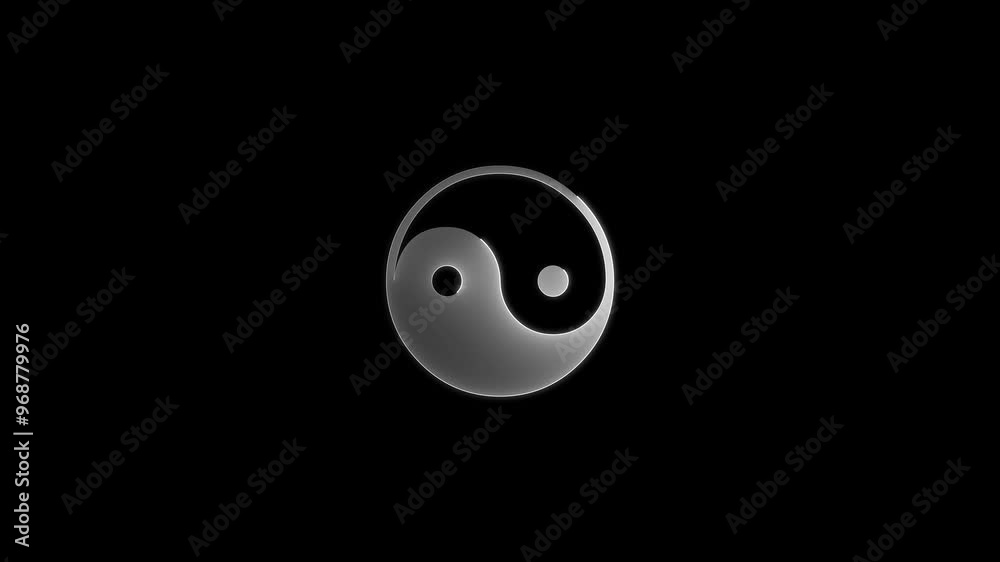Animation of glowing neon Yin Yang Symbol animation Animation of glowing neon Yin Yang Symbol animation