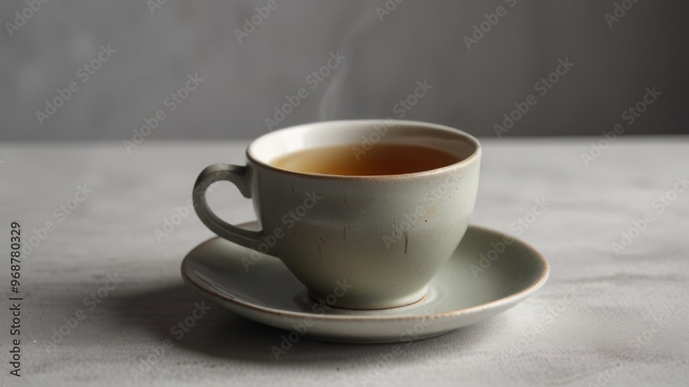 homelike mug with tea on a white background homelike mug with tea on a white background