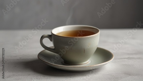 homelike mug with tea on a white background