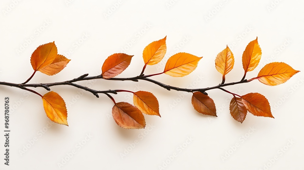Naklejka premium auntumn leaves white background