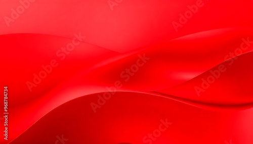 Red abstract background with soft curves and reflect swirling, red liquid reflecting on a smooth surface.