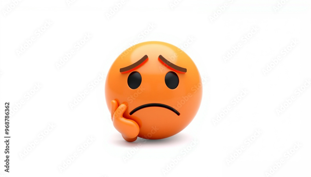 3D Thinking Face Emoji: Puzzled or Pondering Emoticon Isolated on White Background
3D Thinking Face Emoji: Puzzled or Pondering Emoticon Isolated on White Background