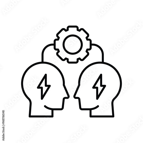 conflict management line icon with white background vector stock illustration