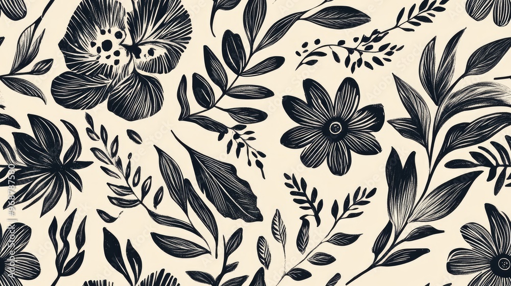Beautiful hand drawn motifs and seamless patterns Beautiful hand drawn motifs and seamless patterns