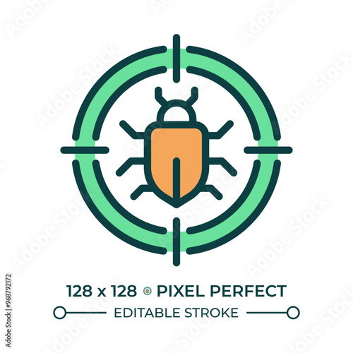 Pest control RGB color icon. Bug extermination. Pest control service. Eradicate insects. Malicious for plants. Isolated vector illustration. Simple filled line drawing. Editable stroke