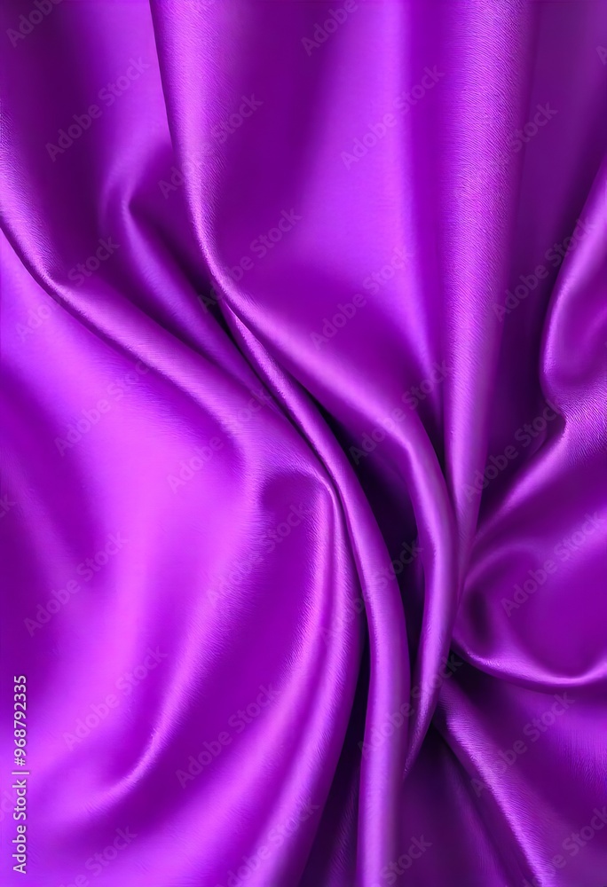 Fototapeta premium Smooth flowing purple satin fabric with soft wavy. flowing purple satin with soft folds and highlights.