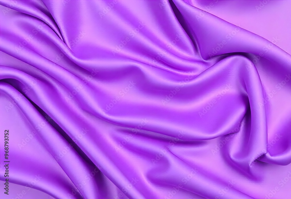 Fototapeta premium Smooth flowing purple satin fabric with soft wavy. flowing purple satin with soft folds and highlights.