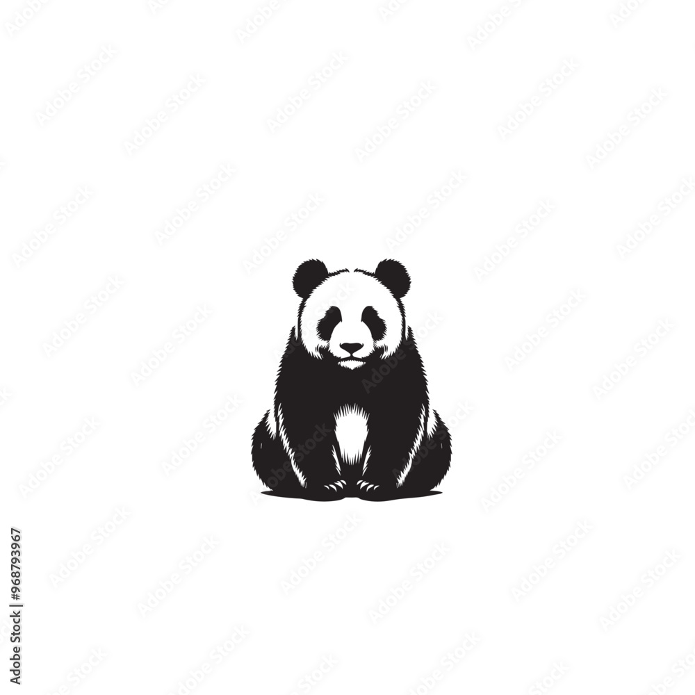 Panda silhouette. Panda vector design. Panda logo, icon. Panda illustration on white background. Panda silhouette. Panda vector design. Panda logo, icon. Panda illustration on white background.
