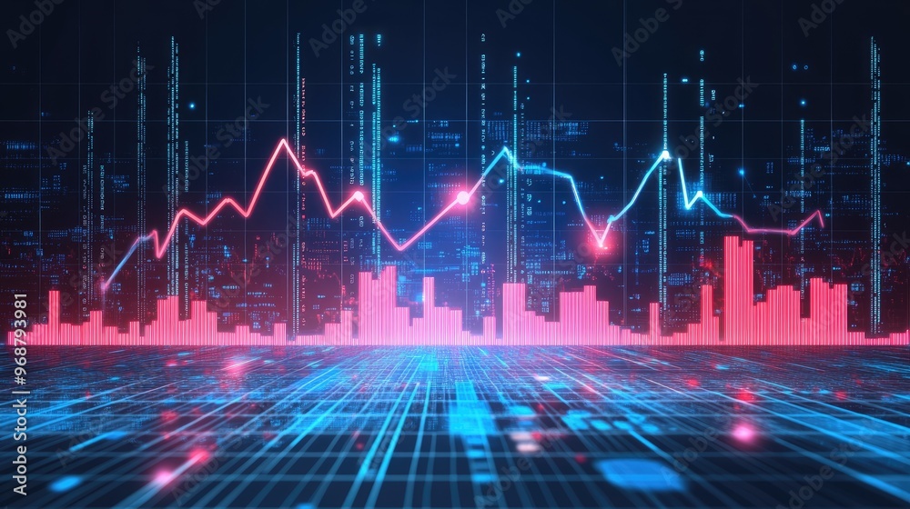 Stock Market and Forex Trading Graph Background with Financial Data Stock Market and Forex Trading Graph Background with Financial Data