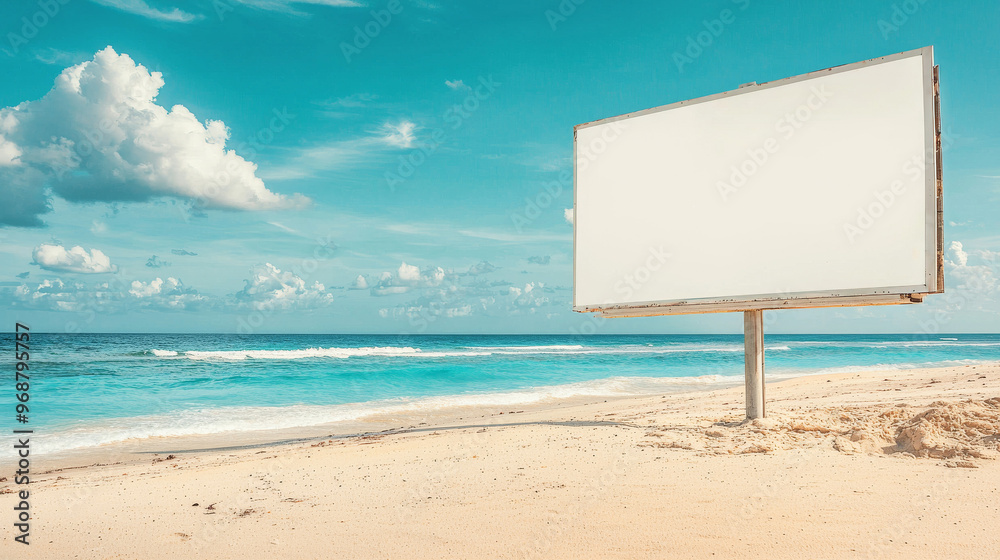 “Tropical Slate: White Billboard by the Ocean Breeze” “Tropical Slate: White Billboard by the Ocean Breeze”