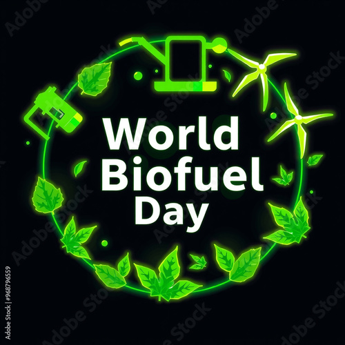 World Biofuel Day with gree...