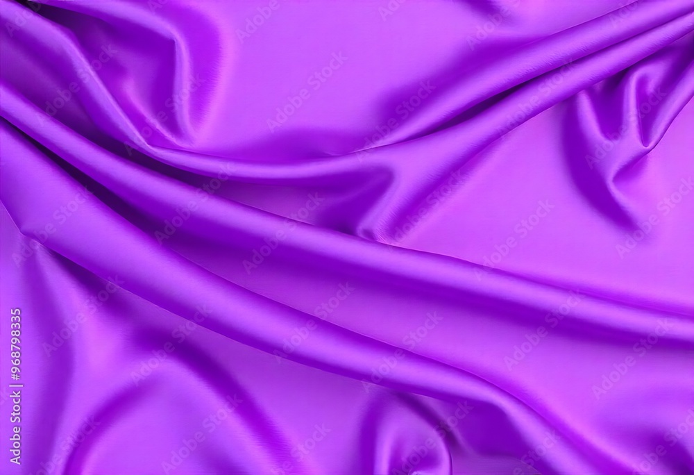 Fototapeta premium Smooth flowing purple satin fabric with soft wavy. flowing purple satin with soft folds and highlights.