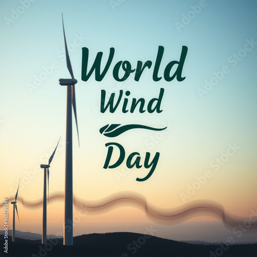 A serene image of wind turb...