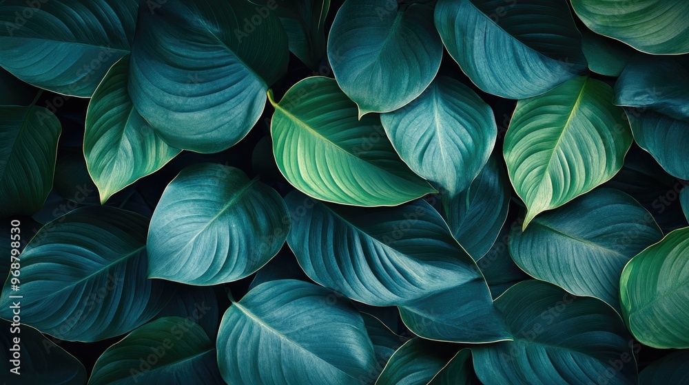 custom made wallpaper toronto digitalTropical green leaves pattern forming natural background with copy space