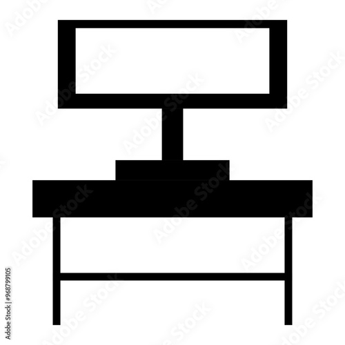 lcd tv with a monitor and table