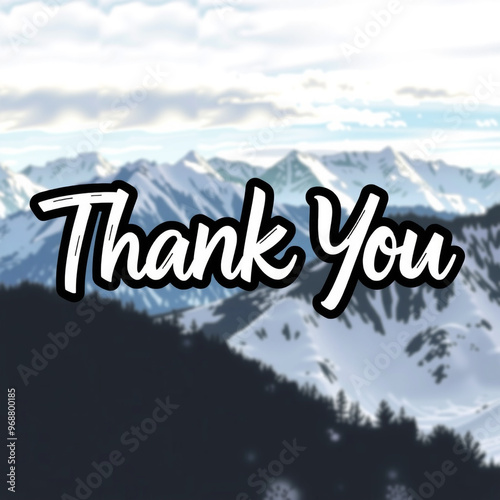 A bold "Thank You" in black...