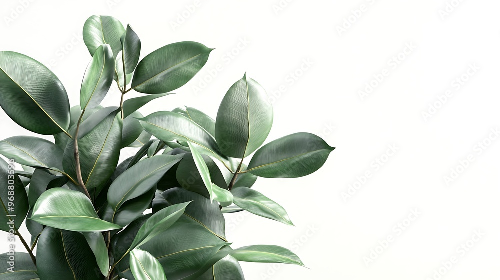 Fototapeta premium leaves on white background