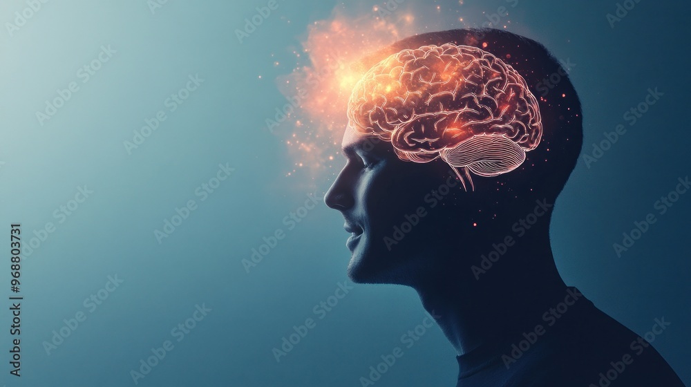 Chilling Elegance: A Man with a Glowing Mind