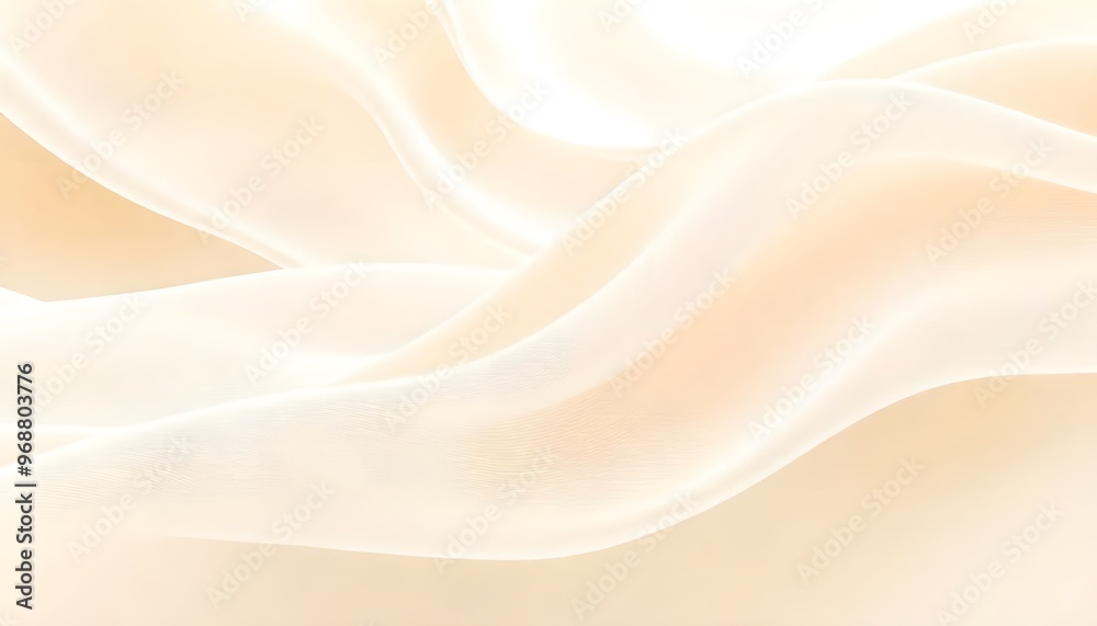 Obraz premium Smooth flowing beige and white abstract waves smooth, peach colored surface with a subtle gradient.