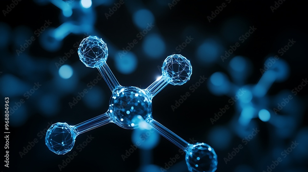 A 3D Molecular Structure with Interconnected Atoms A 3D Molecular Structure with Interconnected Atoms