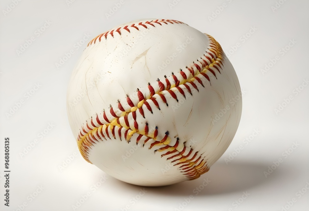 A baseball with red stitching and white stripes and with backgrounds A baseball with red stitching and white stripes and with backgrounds