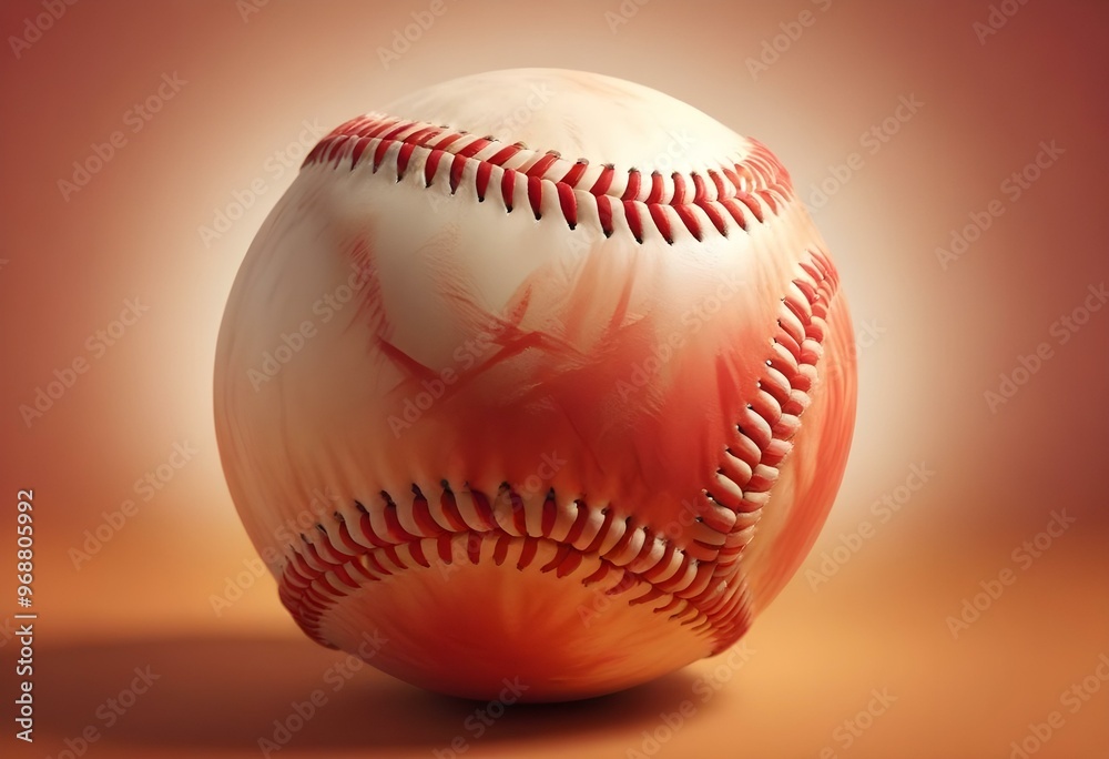 A baseball with red stitching and white stripes and with backgrounds A baseball with red stitching and white stripes and with backgrounds