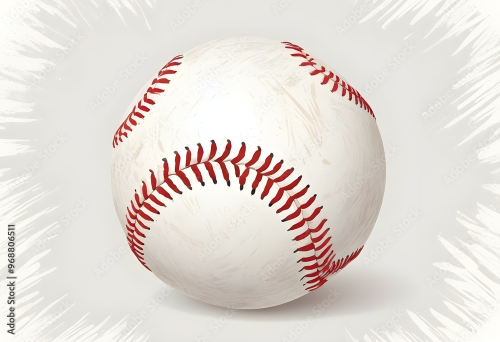 A baseball with red stitching and white stripes and with backgrounds A baseball with red stitching and white stripes and with backgrounds