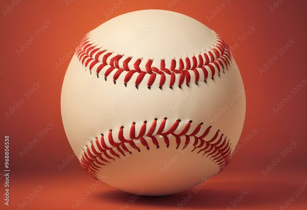 A baseball with red stitching and white stripes and with backgrounds A baseball with red stitching and white stripes and with backgrounds