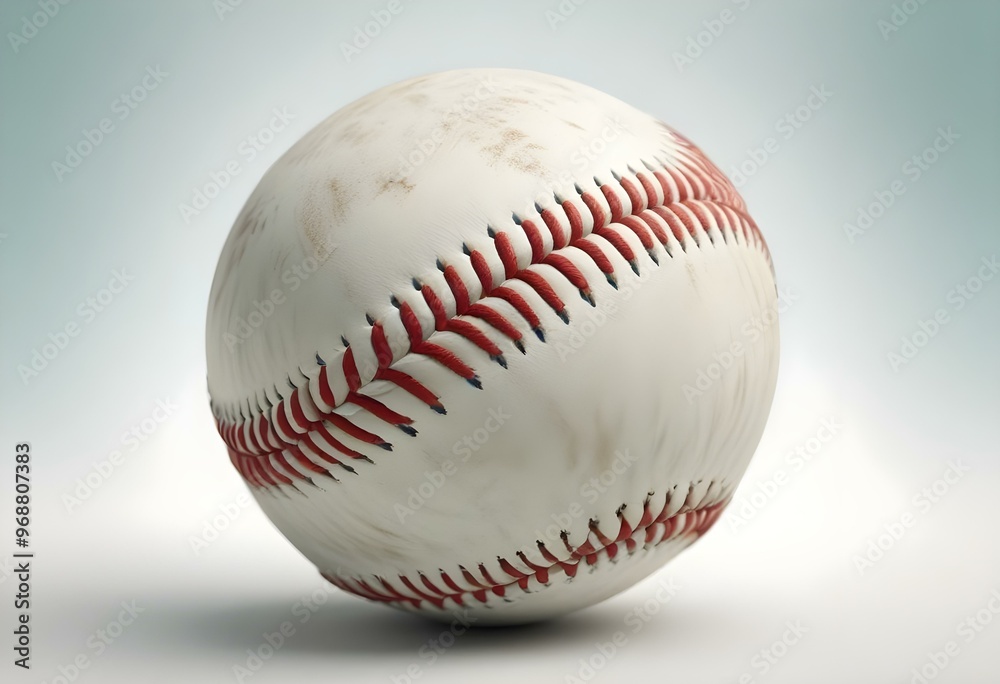A baseball with red stitching and white stripes and with backgrounds A baseball with red stitching and white stripes and with backgrounds