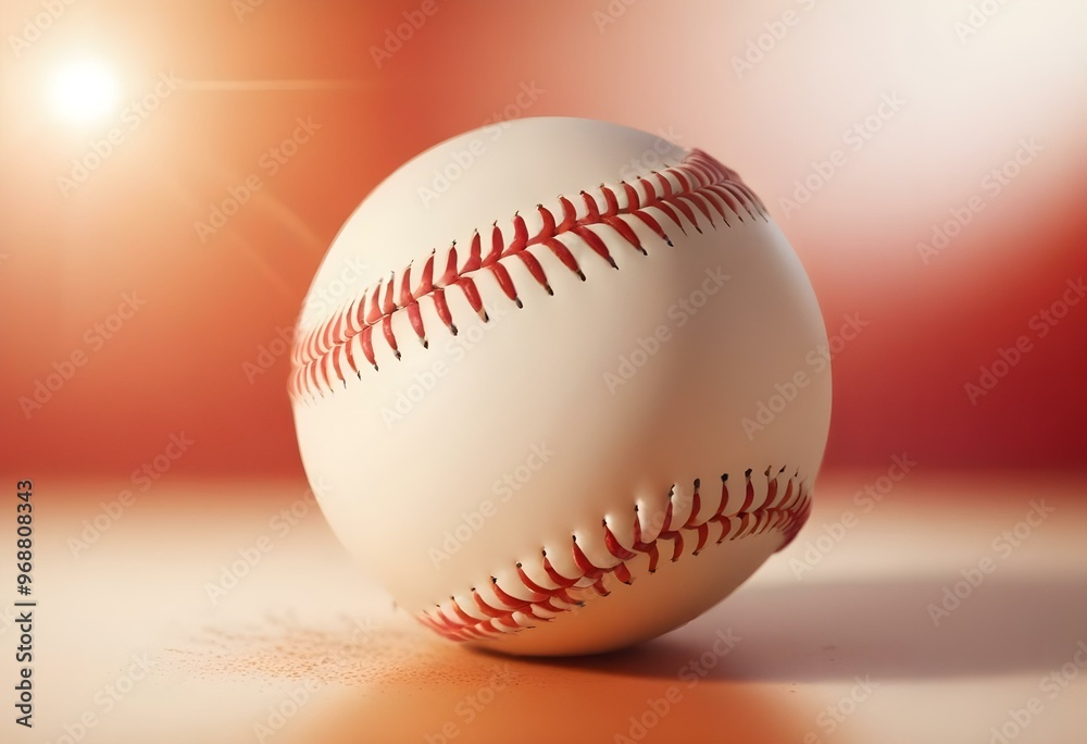 A baseball with red stitching and white stripes and with backgrounds A baseball with red stitching and white stripes and with backgrounds
