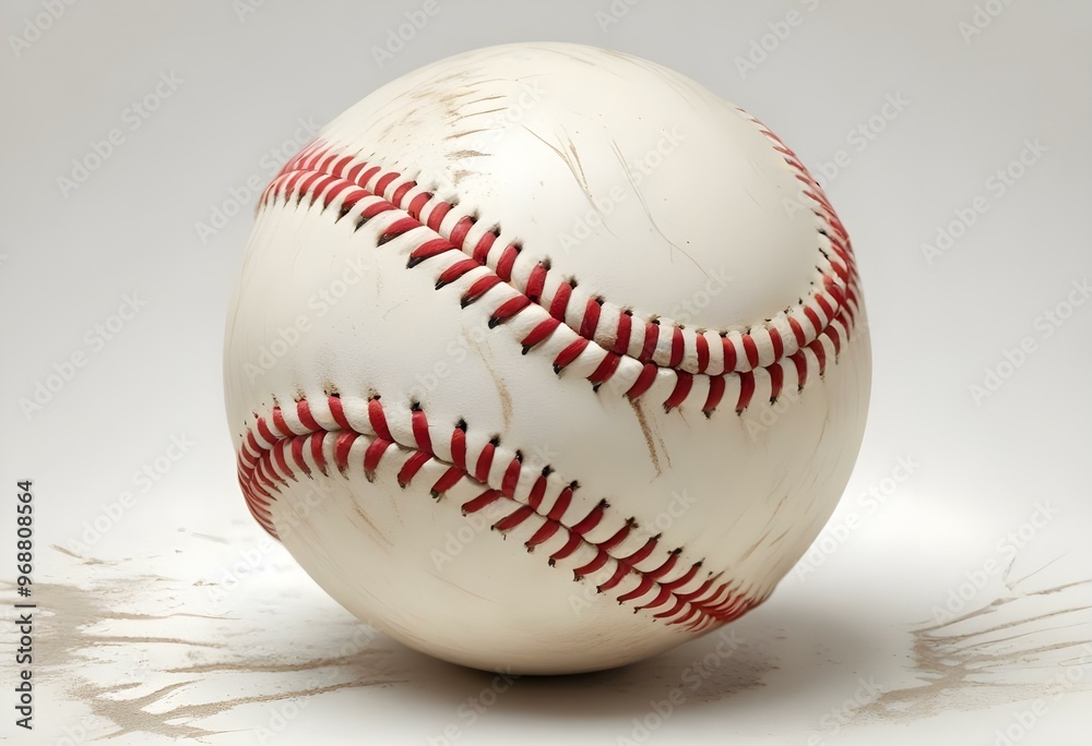 A baseball with red stitching and white stripes and with backgrounds A baseball with red stitching and white stripes and with backgrounds
