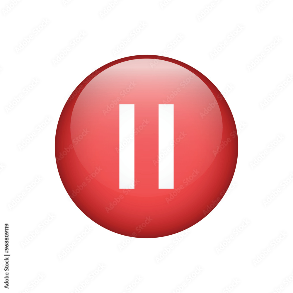 Pause red button icon sign. Vector illustration Pause red button icon sign. Vector illustration