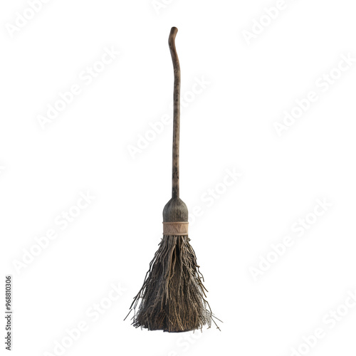 Side view of a magical witch's broom