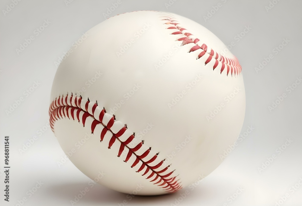 A baseball with red stitching and white stripes and with backgrounds A baseball with red stitching and white stripes and with backgrounds