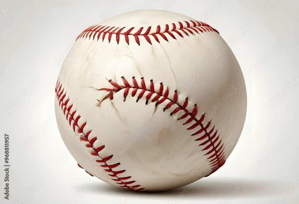 A baseball with red stitching and white stripes and with backgrounds A baseball with red stitching and white stripes and with backgrounds