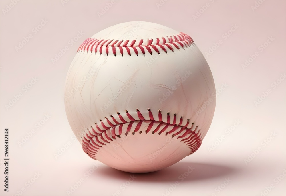 A baseball with red stitching and white stripes and with backgrounds A baseball with red stitching and white stripes and with backgrounds
