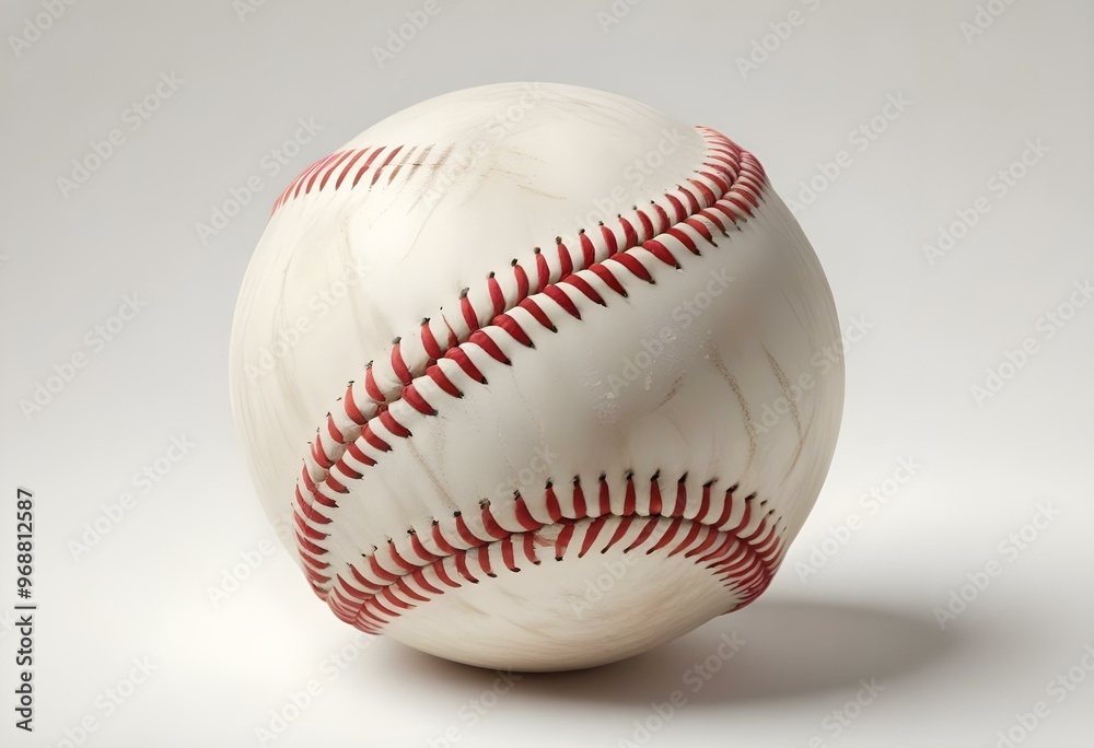 A baseball with red stitching and white stripes and with backgrounds A baseball with red stitching and white stripes and with backgrounds