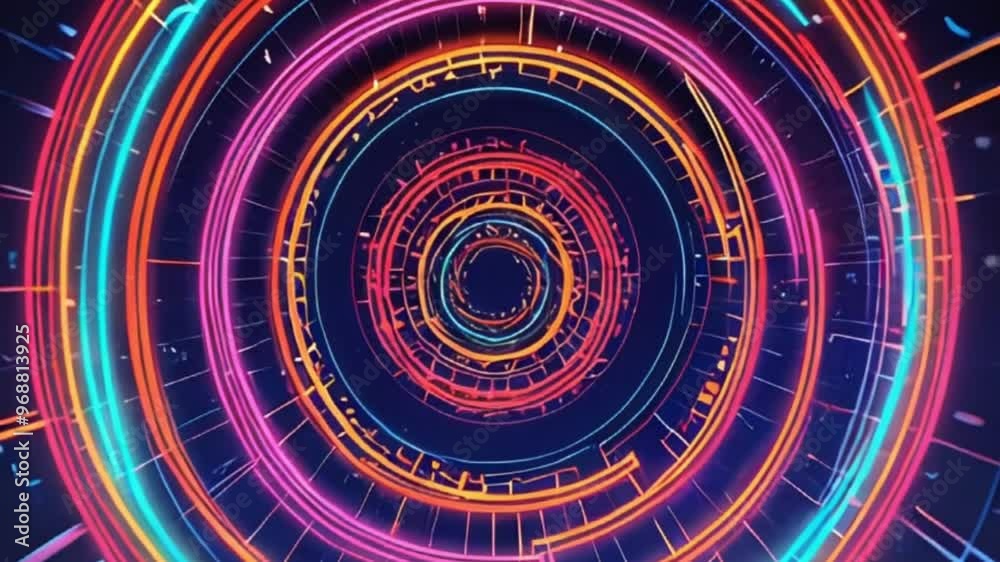 Abstract glowing wireframe Spiral spinning color, motion Abstract glowing wireframe Spiral spinning color, motion