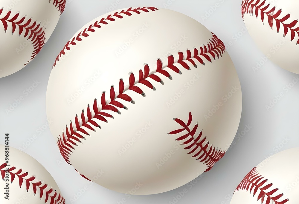 A baseball with red stitching and white stripes and with backgrounds A baseball with red stitching and white stripes and with backgrounds
