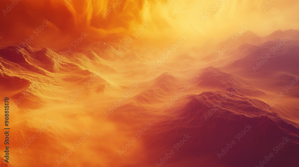 Fiery alien desert storm, abstract landscape, dramatic golden and red clouds, sci-fi fantasy Fiery alien desert storm, abstract landscape, dramatic golden and red clouds, sci-fi fantasy