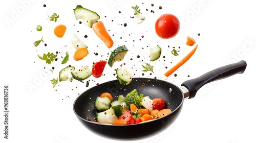 vegetables in a frying pan