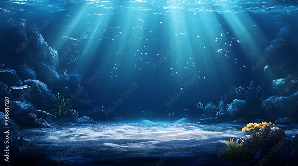 underwater scene with fishes and underwater underwater scene with fishes and underwater